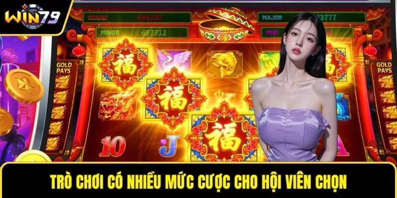 Trò chơi có nhiều mức cược cho hội viên chọn